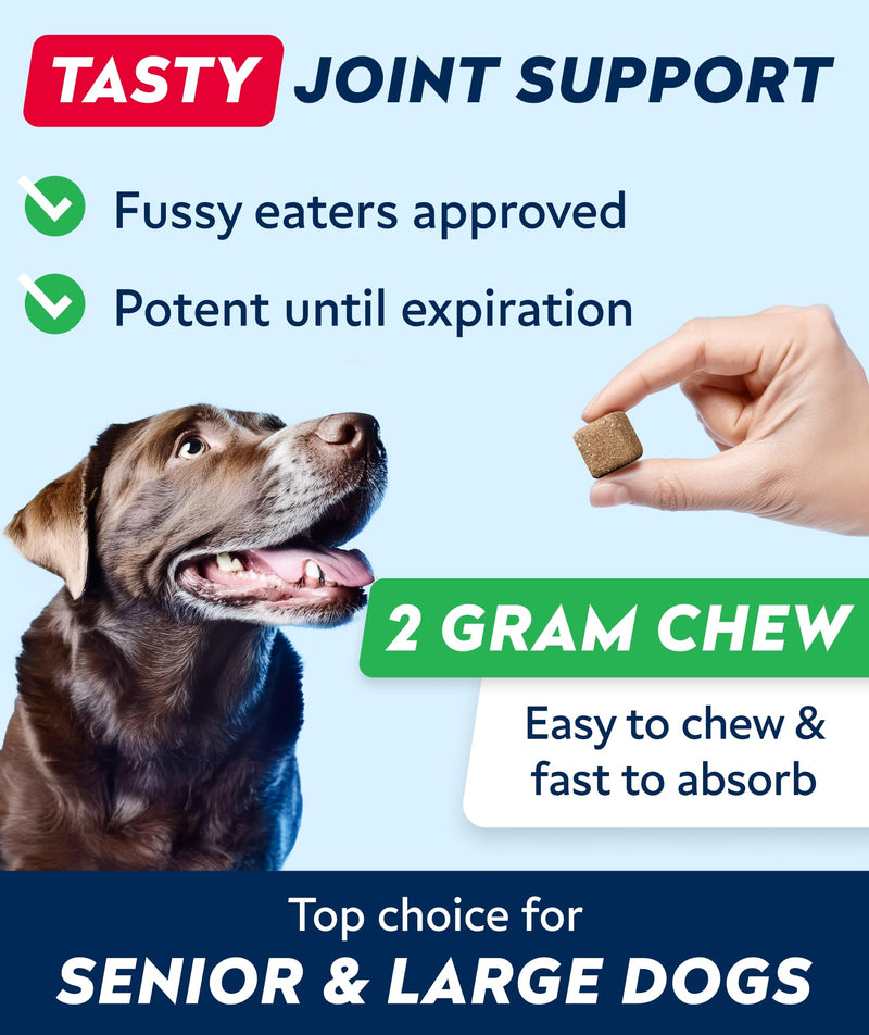 Glucosamine Treats for Dogs - Hip & Joint Supplement w/Omega-3 Fish Oil - Chondroitin, MSM - Advanced Mobility Chews - Joint Pain Relief - Hip & Joint Care - Bacon Flavor - 180 Ct - Made in USA 180Ct (Bacon)