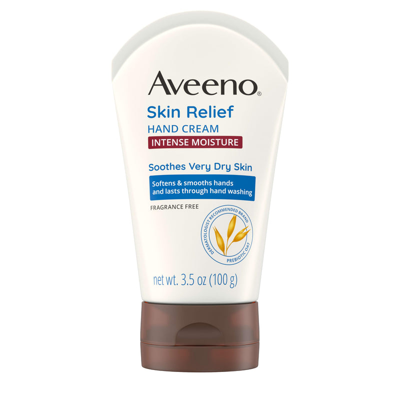 Aveeno Skin Relief Intense Moisture Hand Cream with Soothing Prebiotic Oat for Dry and Sensitive Skin Cream Softens & Smooths Hands & Lasts Through Hand Washing, Fragrance-Free, 3.5 oz - BeesActive Australia