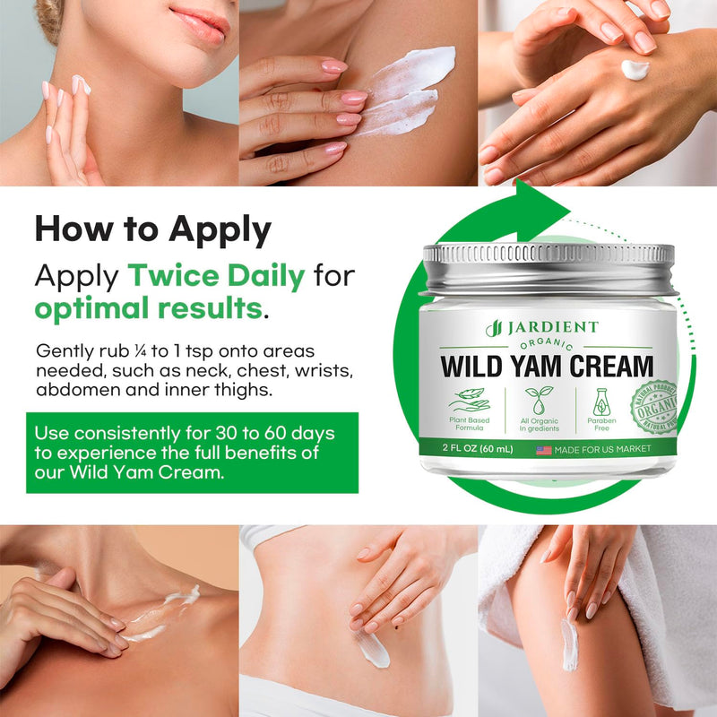Wild Yam Cream Hormone Balance: Natural Formula for Menopause Relief & Menstrual Support Like Hot Flashes Night Sweats -2 Oz