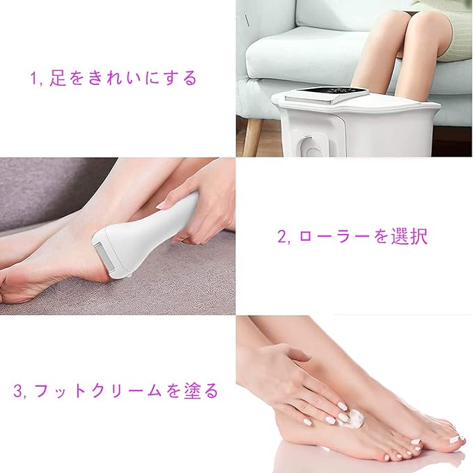 Heel Exfoliating Electric Exfoliating Remover Washable for Dry and Wet Feet, LED Display, Fish Eye, Exfoliation, Foot File, Keratin Clear, Pink, PSE Certified, 2 Pieces, Nail File (Pink) - BeesActive Australia