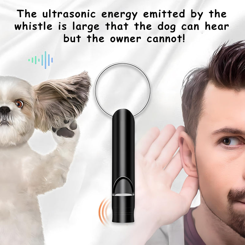 Dog Whistle,2 PCS Dog Whistle to Stop Barking Neighbors Dog,Adjustable Ultrasonic Silent Dog Training Whistles(Black and White) - BeesActive Australia