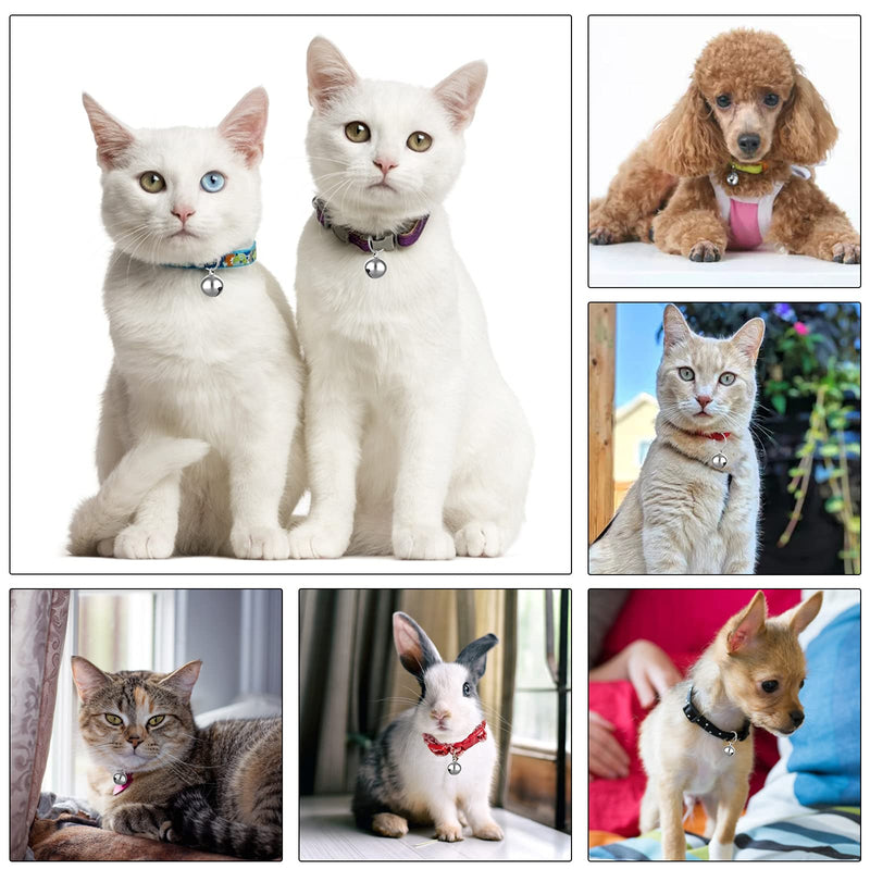 Molain Pack of 24 Cat Bells with Key Ring Dog Collar Bells Training Bells Collar Pendant Pet Accessories Festival Party DIY Small Bells Silver - BeesActive Australia