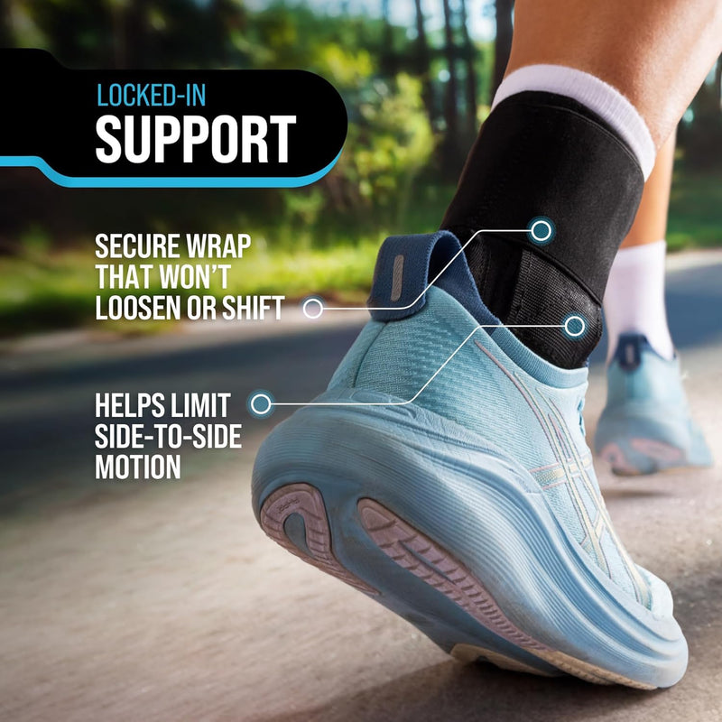 Z ATHLETICS Ankle Brace for Women & Men - Lace Up Adjustable Support with Side Stabilizers for Sprained Ankle, Achilles Tendonitis Relief | Basketball, Volleyball, Running & Sports Recovery Black Medium