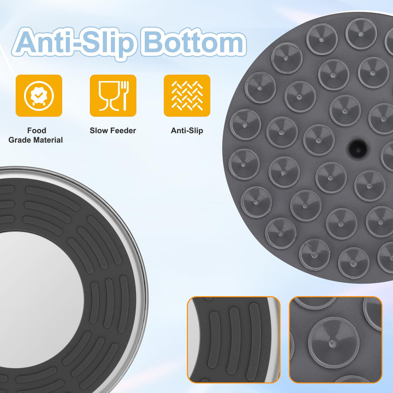2-in-1 Slow Feeder Dog Bowls, Stainless Steel Pet Bowls with Silicone Slow Feeder Insert, Removable Non-Slip Rubber Base for Small Dogs to Slow Down Eating (Small Breed) Small Breed - BeesActive Australia