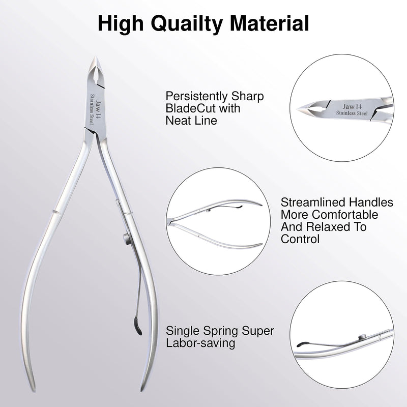 UM Supplies Cuticle Trimmer | Hangnail Remover | Extremely Sharp | Professional Cuticle Nippers | Stainless Steel | Cuticle clippers | Pedicure Manicure Tool (jaw 14) 5mm Jaw 14 - BeesActive Australia