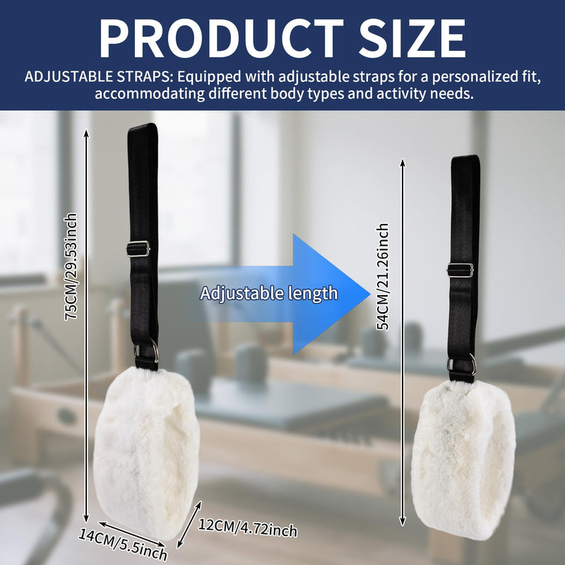 2Pcs Pilates Straps for Reformer,Pilates Reformer Accessories,Adjustable Pilates Fuzzies Straps Plush Cuffs for Pilates Cadillac Reformer,Yoga Pilates Equipment for Home Gym Workou
