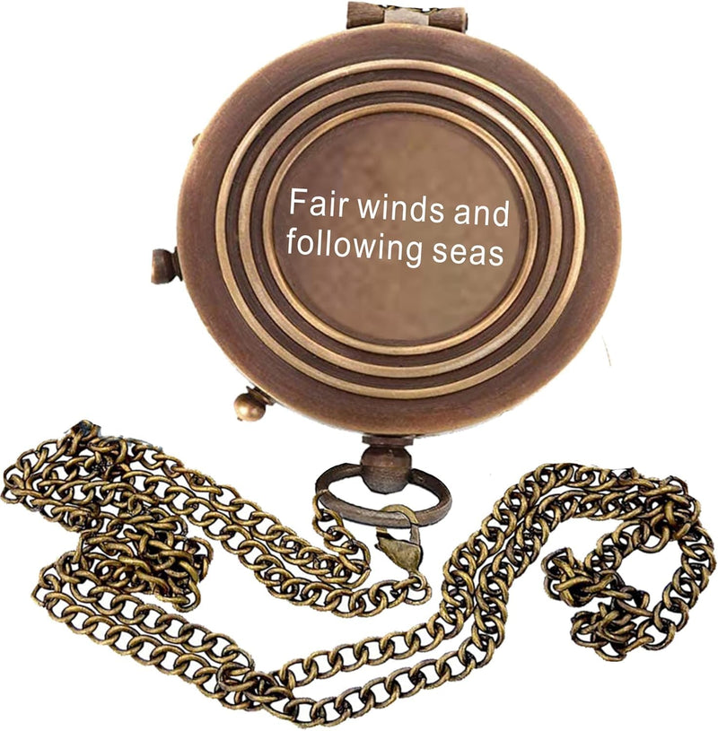 Compass - Gift for Army, Navy, Marine Corps, Baptism, Easter, Birthday, Fathers Day, Graduation, Wedding Navy With Wooden Box