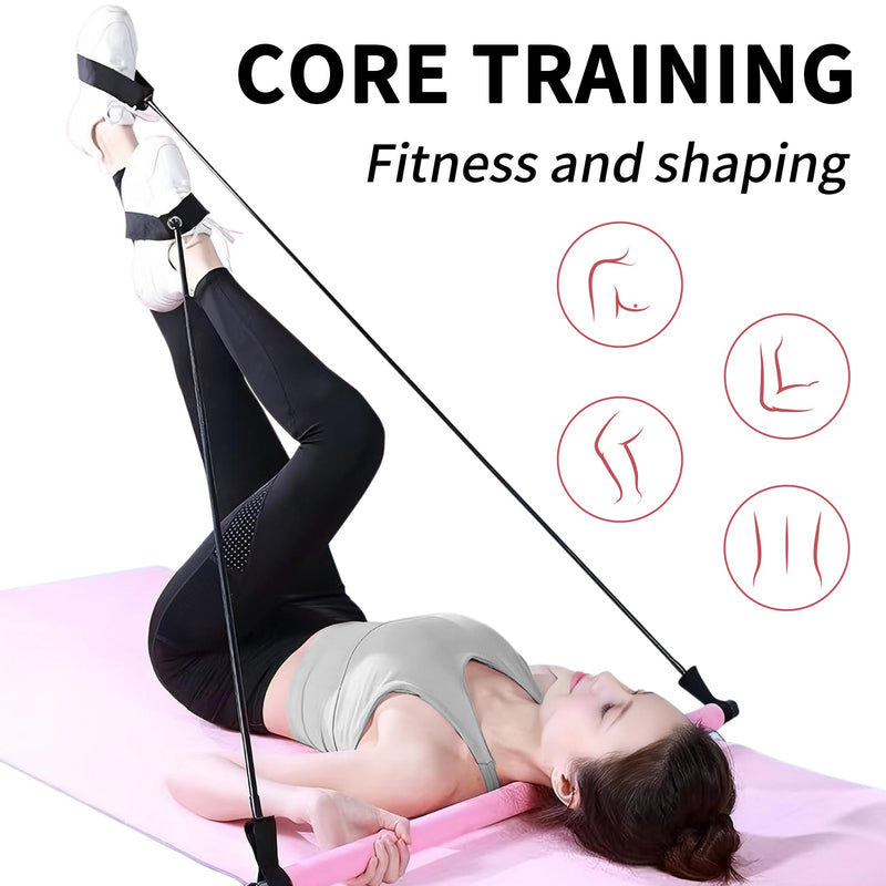 Pilates Bar Kit with Resistance Bands - Multifunctional Pilates Equipment for Women & Men Home Gym Pilates Yoga PINK - BeesActive Australia