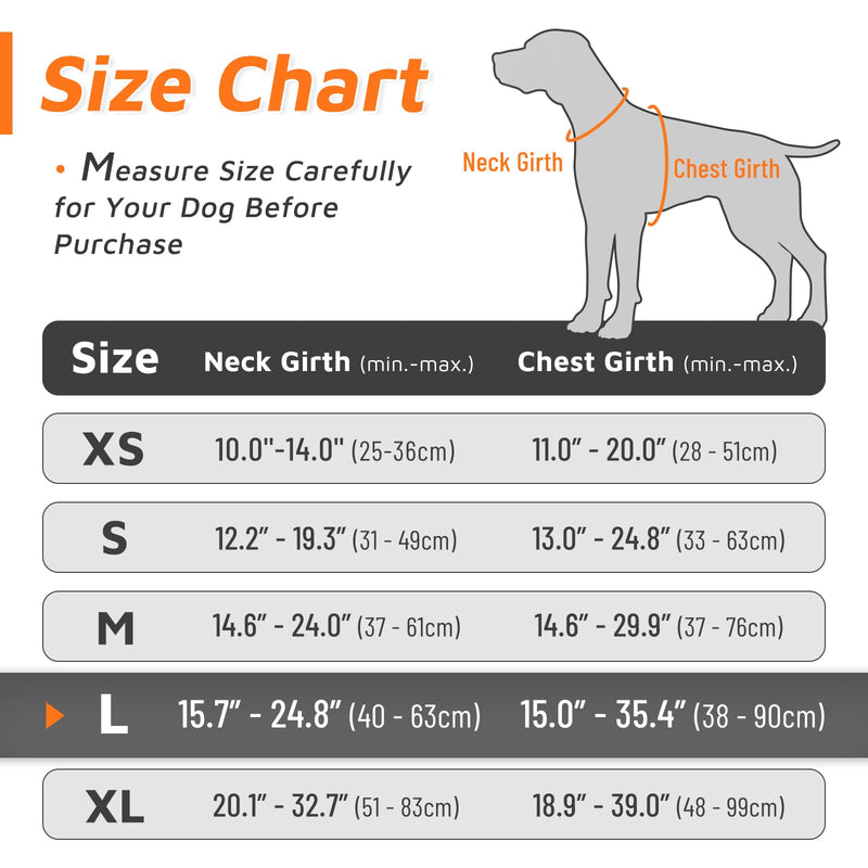 Eagloo Dog Harness for Large Dogs, No Pull Service Vest with Reflective Strips and Control Handle, Adjustable and Comfortable for Easy Walking, No Choke Pet Harness with 2 Metal Rings, Orange, L - BeesActive Australia