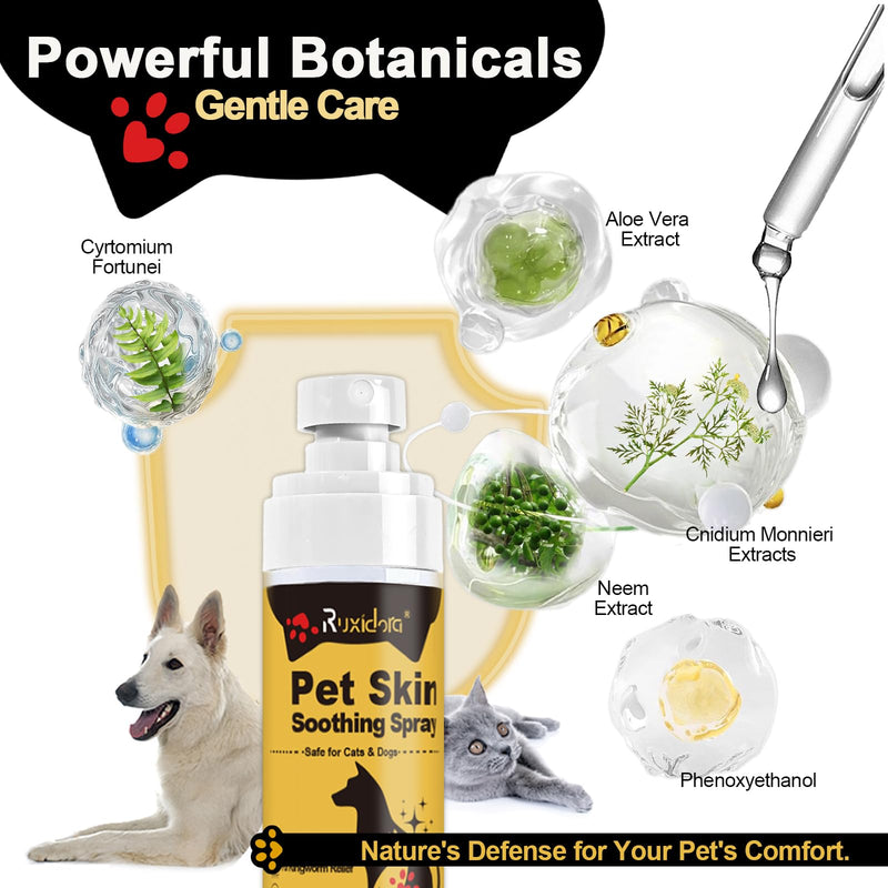 2Pcs Pet Skin Soothing Spray for Dogs and Cats– Gentle Formula for Dogs & Cats with Itchy or Dry Skin – Helps Ease Discomfort from Irritations & Environmental Factors – Safe, Plant-Based Option