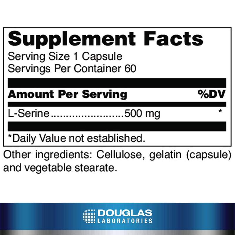 Douglas Laboratories L-Serine, 60 Capsules | Amino Acid Supplement for Heart and Brain Health and Muscle Building*, Supports Amino Acid Production* Standard Packaging