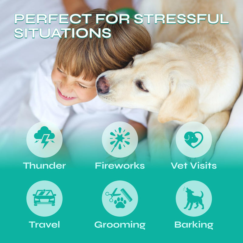 Dog Calming Chews with Hemp - 17,810 mg Hemp Oil per Pack - Soft Calming Chews for Dogs with Melatonin - Relaxation Support for Travel, Grooming, Separation, Thunder, Fireworks - 130 Duck Bites Duck Flavor Calming Chews - 130 count