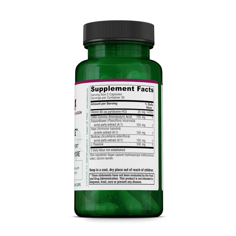 Vitanica, GABA Ease, Calming Support, Vegan, 60 Capsules