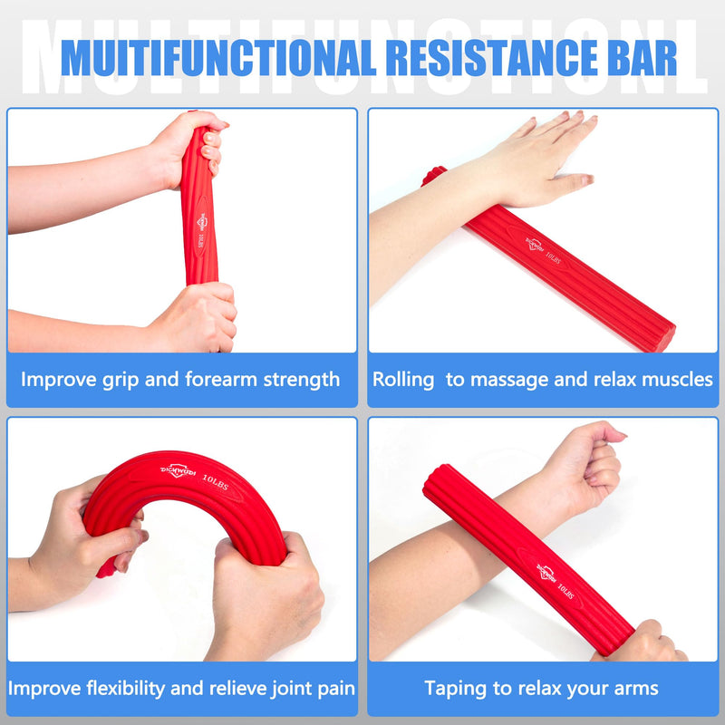 Flex Therapy Bar and Grip Strength Trainers Set, Physical Therapy & Resistance Bar for Golfers Elbow,Tendinitis,Wrist,Forearms Pain, Improve Grip Strength and Relieve Pain 13pcs ‚ÄéGreen sets
