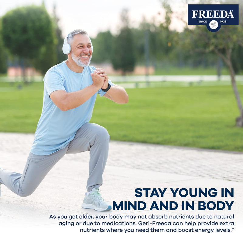 FREEDA Senior Multivitamin Tablets for Adults 60+ - 250 Count | Kosher Senior Multivitamin with Essential Vitamins and Minerals - Featuring One Daily Coated Tablet for Easy Use 250 Count (Pack of 1)