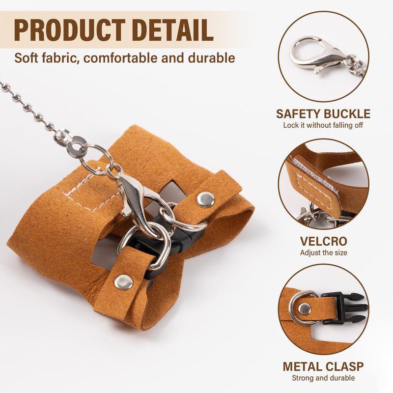 3Pcs Rat Harness and Leash, Small Animal Training Walking Vest Leash Adjustable Traction Rope Strap for Squirrel Gerbil Chinchilla Rat (Brown) Brown - BeesActive Australia
