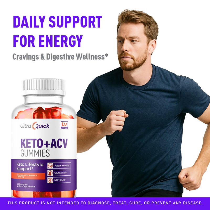 (2 Pack) Ultra Quick Keto ACV Gummies Weight Loss, Ultra Quick Keto ACV Gummies, UltraQuick Keto ACV Gummies, UltraQuick Keto Plus ACV Support Gummies, Ultra Quick Weight Loss Gummies for 2 Months 60 Count (Pack of 2)