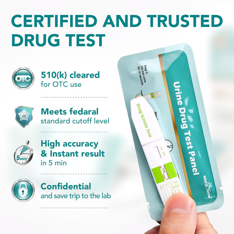 Easy@Home Marijuana Test Dip Card: Drug THC Urine Strips Kit for at Home Detox 50ng/mL Cutoff Level Over The Counter Use- Instant Testing Result in 5 Minutes - # EDTH-115 Pack of 15