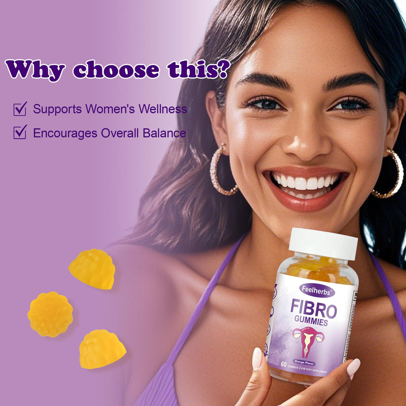 Fibro Gummies for Women, Pack of 2, Multivitamin Inositol Gummies with Inositol, Biotin, Vitamins A, C, D3, E, B6, B12, 60 Gummies Per Bottle