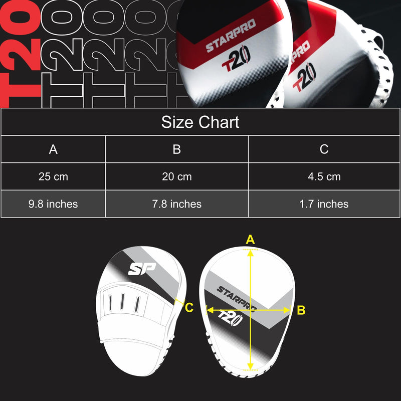 Starpro Boxing Pads – Ventilated Hook & Jab Training Mitts for Muay Thai Kickboxing MMA Std Black/Red