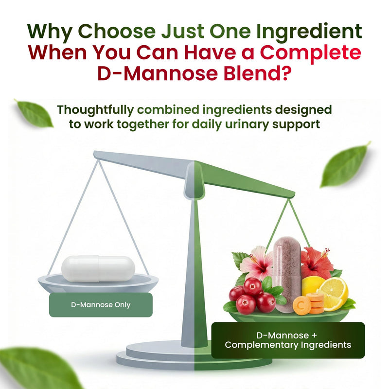 ForestLeaf D Mannose Supplements for Women & Men - D-Mannose 1000mg Capsules with Cranberry, Hibiscus & VIT C - DMannose Pills for UTI, Urinary Tract & Bladder Support - 120 Caps 120 Count (Pack of 1) - BeesActive Australia