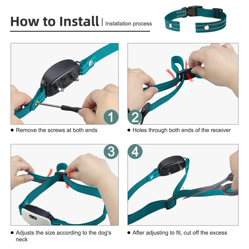 Collar Replacement Strap, Reflective Replacement Nylon Collar Strap Dog GPS Training Bark Receiver Collars, Durable Adjustable E Collar Straps for Small Medium Large Dogs, Green - BeesActive Australia