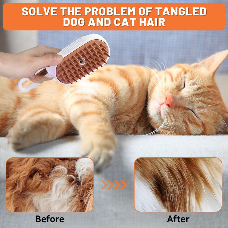 Cat brush with steam, steamy cat brush, self-cleaning spray comb, steamy pet brush dog cat, cat dog pet spray comb, water steam brush cat comb, steam brush for cats and dogs - BeesActive Australia