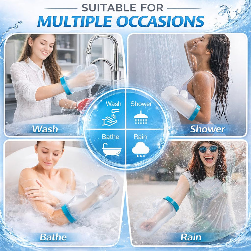 Waterproof Hand Cast Cover for Shower Adult, Reusable Watertight Wrist Protector for After Surgery Broken Hand Finger, Medical Grade Comfortable Bandage Sleeve Bag for Burns Wound [2026 Upgrade] - BeesActive Australia
