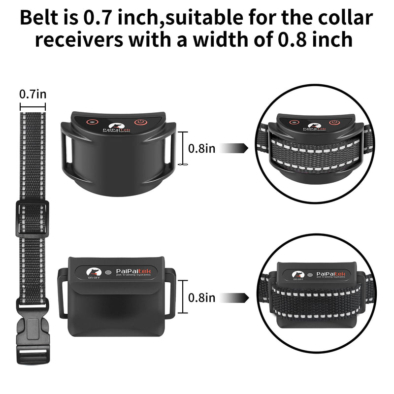 PaiPaitek Shock Collar Replacement Strap Compatible with Bousnic Delupet Garmin Patpet Dogtra Dog Care Slopehill Sportdog Brand Training Collar and Bark Collar, 2 Packs Reflective Black-2 Packs - BeesActive Australia
