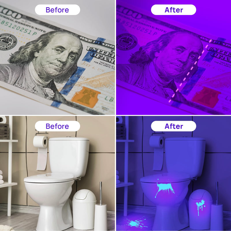 UV Flashlight Black Light, Consciot 51 LED 395nm Ultraviolet Blacklight, Portable Torch Light Pet Urine Detector for Dog/Cat Urine, Dry Stains, Bed Bug, Resin Curing, Matching with Pet Odor Eliminator 1 Pack - BeesActive Australia