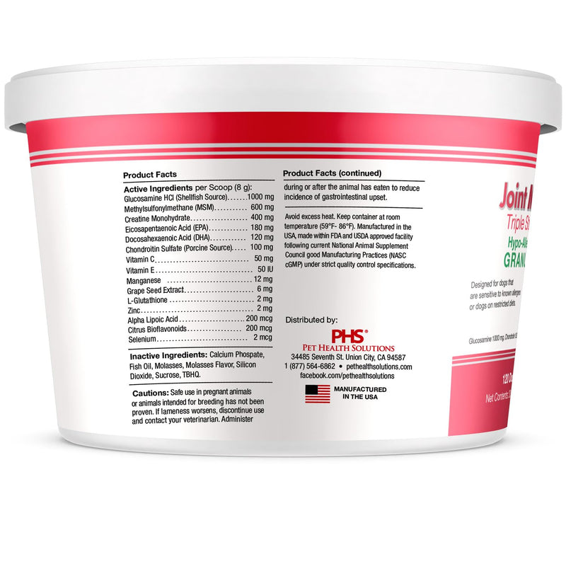 Triple Strength HA Granules for Dogs, Glucosamine, Chondroitin, Creatine, MSM and Antioxidants - Hip and Joint Support Supplement, 120 Doses Granules, 120 Doses - BeesActive Australia