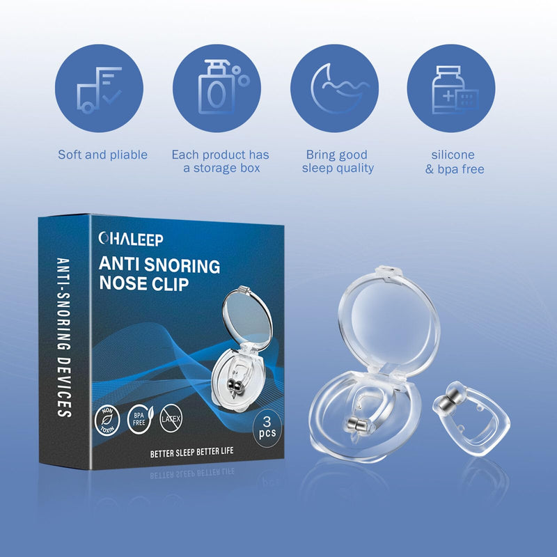 Anti Snoring Devices, Snore Stopper with Adjustable Magnet, Silicone Nose Clip Stop Snoring, Effective to Relieve Snoring, Snoring Solution for Comfortable and Quieter Sleep, Clear, M 1