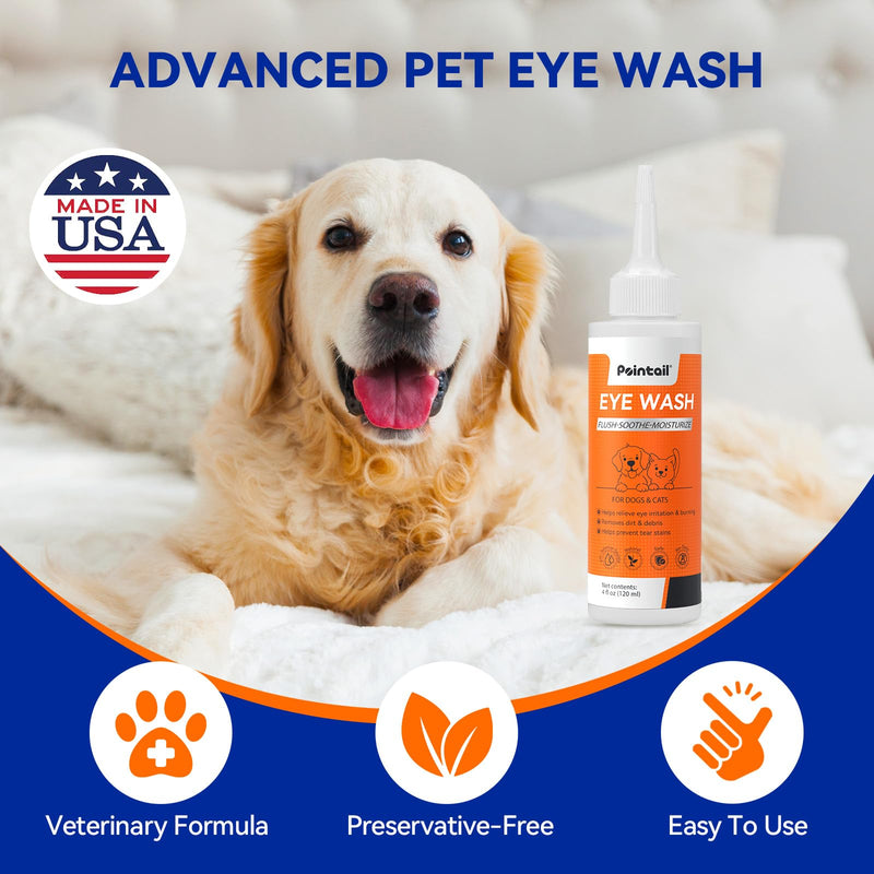 Eye Drops for Dogs & Cats, Dog Eye Wash, Dog Eye Rinse to Remove Debris, Prevent Tear Stains & Dry Eye Cleaner, Relieves Eye Irritation, Dog Eye Infection Treatment, Natural Formula, 4oz - BeesActive Australia