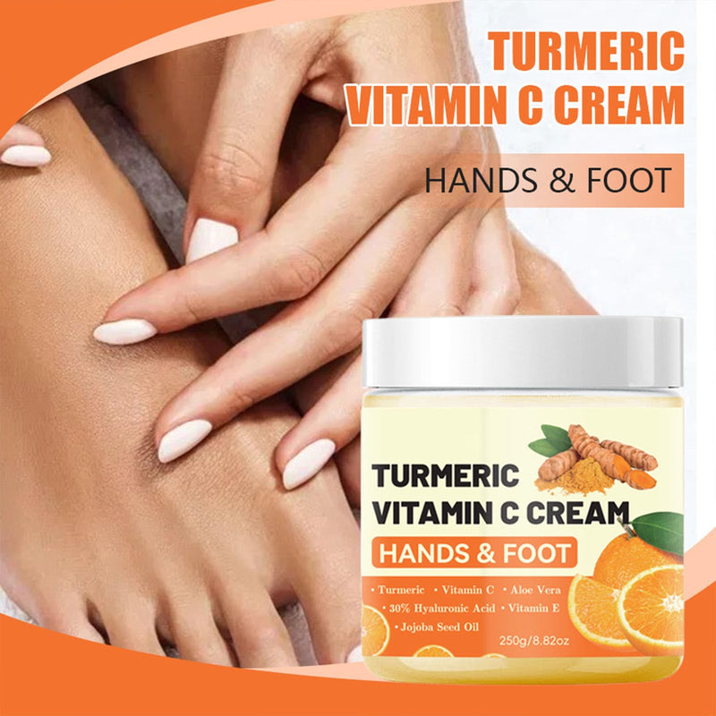 Turmeric & Vitamin C Hand Foot Cream with 30% Hyaluronic Acid - Anti Cracking Foot Cream Intense Moisturizing Vitamin C Lotion Softens and Nourishes Dry, Cracked Heels & Hands- 8.82 Oz - BeesActive Australia