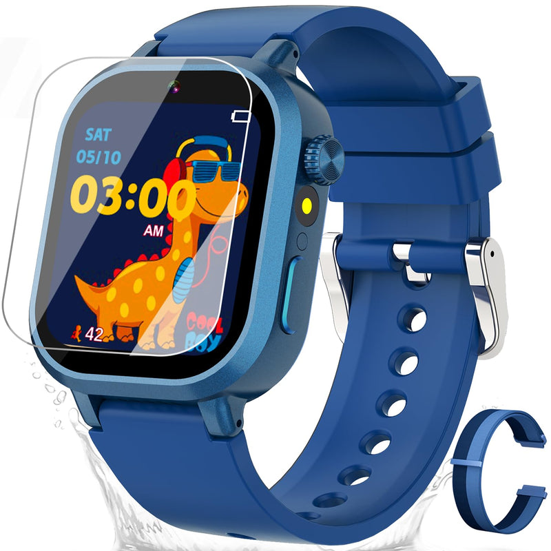 Waterproof Smart Watch for Kids Boys Ages 5-12 with 39 Games, HD Camera, Video, Music, Habit Tracking, Alarm, Pedometer, Kids Smart Watch Chrismars Birthday Gift for Boys Age 5 6 7 8(Blue) Blue - BeesActive Australia