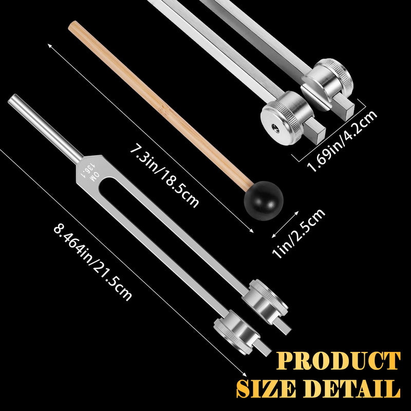 OM 136.1hz Weighted Tuning Fork with Reflex Hammer for Healing Chakra Set,Healing/Sound Therapy, Aluminum Alloy Sensory Tuning Fork Activator for Healing, Therapy Non Magnetic