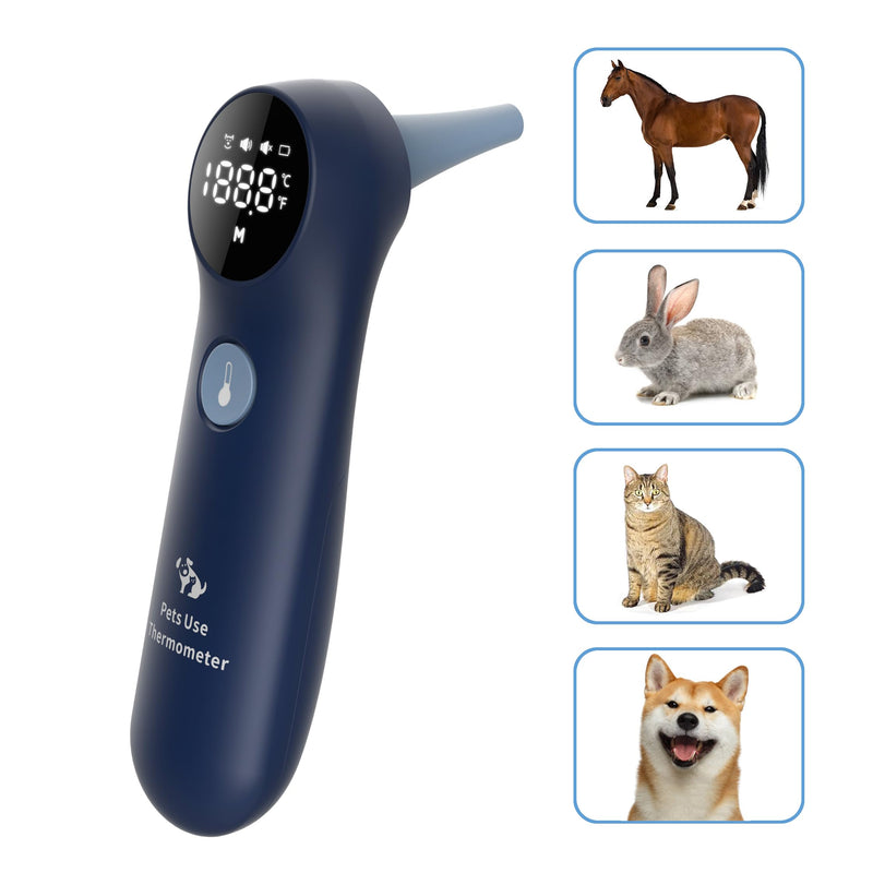 Pet Thermometer for Dogs and Cats, Measure Temperature in 1 Second, 20 pcs Pet Swabs Included (Blue) - BeesActive Australia