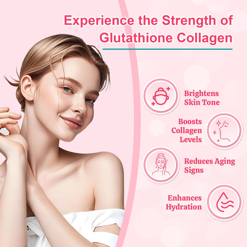 2 Pack Glutathione Collagen Gummies, Glutathione Supplement for Women | Sugar Free, Skin Brightening & Anti-Aging, Supports Hair, Skin & Nail Health, Strawberry Flavor, 120 Count 60 Count (Pack of 2)