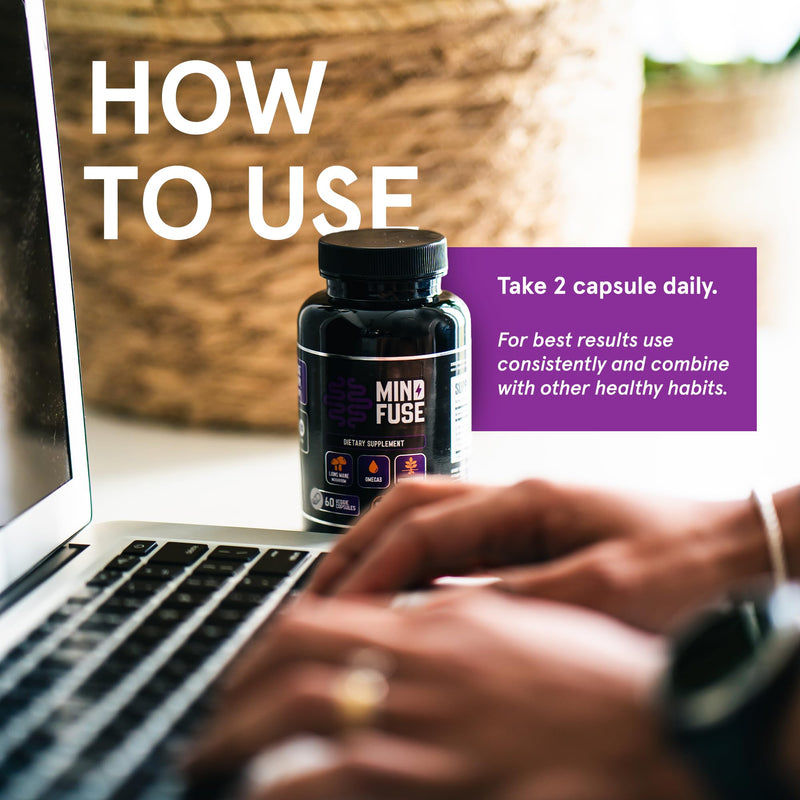 Nootropic Memory Booster Supplement for Adults - Lion’s Mane Capsules with Omega-3, Ashwagandha & L-Theanine for Focus & Memory - Gluten-Free 60 Capsules 1