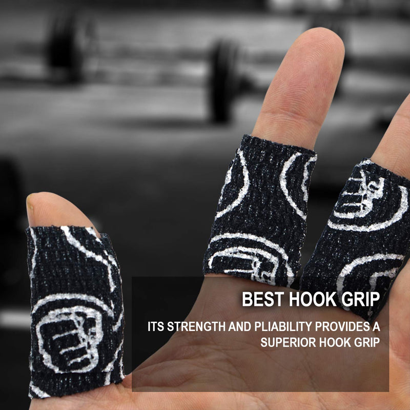 WOD Nation Flexible Hook-Grip Athletic Tape – Easy-Tear, Sweat-Proof Thumb & Finger Strips for Weightlifting 3 Pack Black - BeesActive Australia