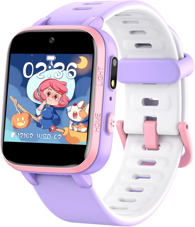 ZONEY Kids Camera Smartwatch, Game Watch Toy with Music Player, Kids Video Smart Watch with Puzzle Games, Flashlight,Alarm Clock,Pedometer, Watch for Boys Girls (Purple)