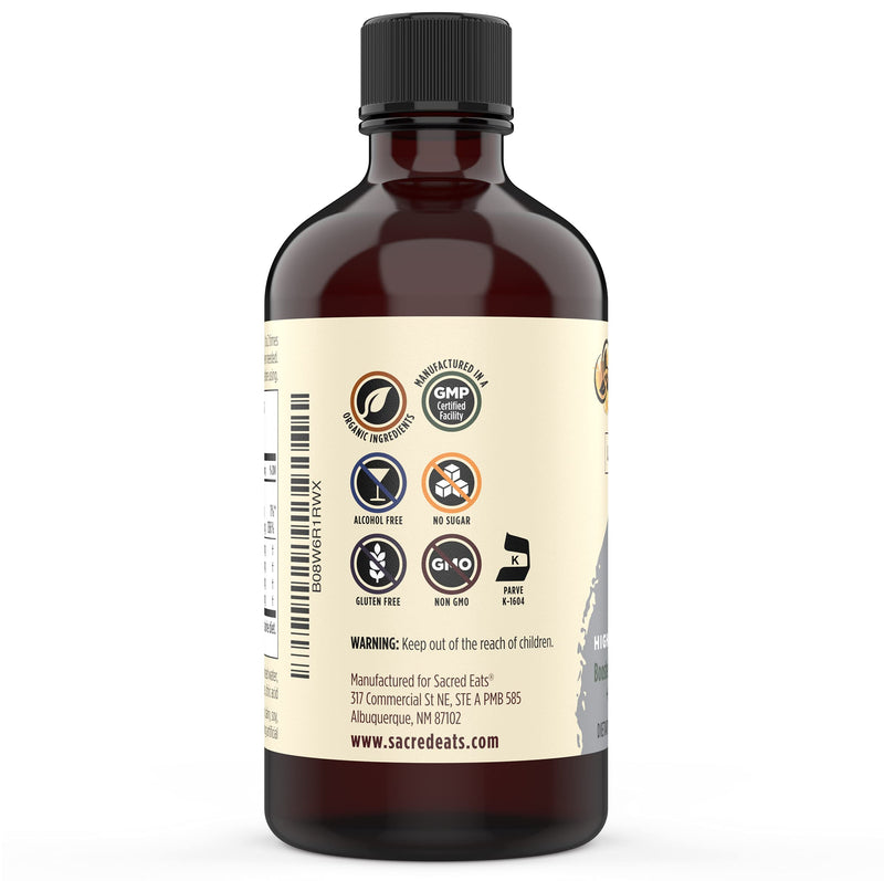 Liquid Zinc (Glycinate Chelate) with Organic Elderberry & Echinacea (High in Quercetin) | 4-in-1 Immune Suport Supplement for Adults & Kids, Great Tasting | Alcohol & Gluten Free, Non GMO (4.0 Oz)