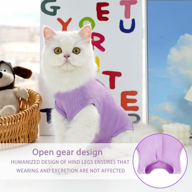 Cat Bodysuit After Surgery With Anti-Licking Recovery Suit Post-Op Protective Bodysuit Made of Cotton & Elastane Gentle Alternative to the Neck Collar | Medical protective suit for wound care 3 sizes (S-L) - BeesActive Australia
