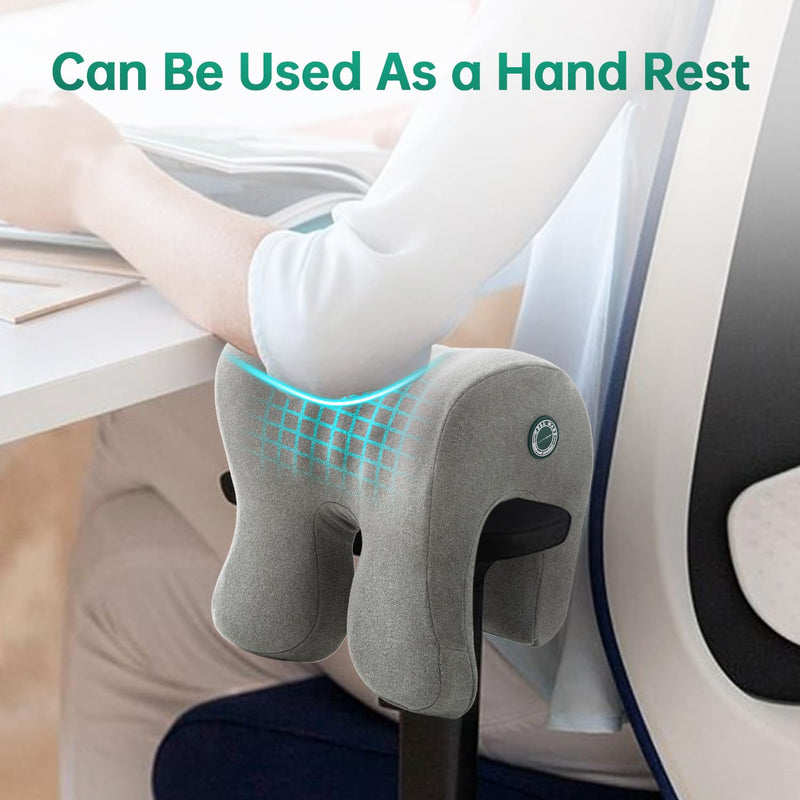 MOONYOOY Office Chair Headrest Pillow Attachment & Desk Nap Cushion, Memory Foam Neck Support with U-Shape Hanger Design for Office Chairs, Armrest Elbow Relief, and Restful Power Napping