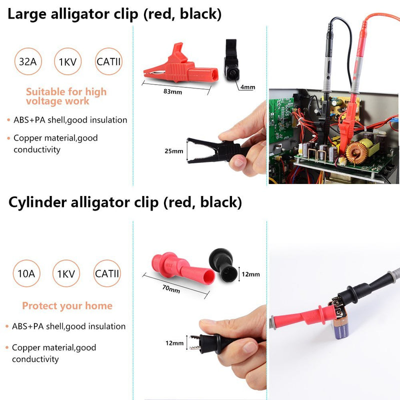 22 in 1 Multimeter Test Leads Set with Electrical Alligator Clips and Soft Silicone Probes