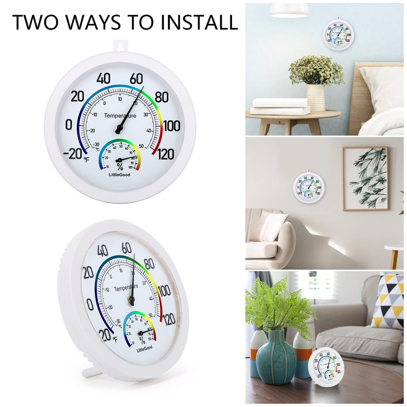 6" Thermometer Indoor with Humidity Gauge - Wall Thermometer/Hygrometer for Home Decorative, Updated Analog Dial Temperature Humidity Monitor for Room Temp - BeesActive Australia