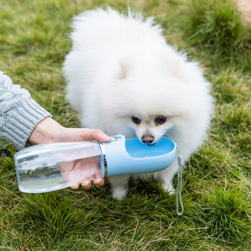 Nobleza Dog Water Bottle, Leak Proof Portable Pet Water Bottle Dispenser BPA-Free Puppy Water Bottle for Outdoor Walking, Hiking, Travel, Food Grade Plastic (12.8oz, Blue) 12.8 OZ - BeesActive Australia