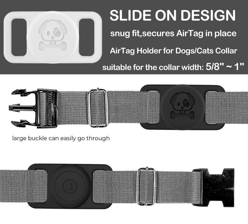 IPX8 Waterproof Airtag Dog Collar Holder [2 Pack] Silicone Ultra-Durable Lightweight GPS Tracker Case Anti-Lost Protective Apple Air Tag Cover for Dogs & Cats Collars (Pink & Purple) Pink & Purple - BeesActive Australia