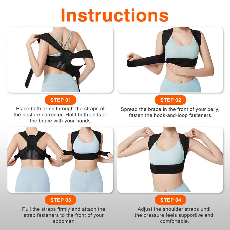 Posture Corrector for Women, Adjustable Back Straightener with Enhanced Support, Invisible Under Clothes, Breathable Upper Back Brace for Neck, Back Pain Relief, Correct Hunchback, Slouching, L/XL L/XL (Underbust: 35.5-45'')