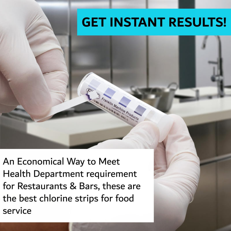 Chlorine Test Strips for Restaurants & Food Services, 4 x Vial of 100 Sanitizer Testing Kits, Precise Bleach Test Strips, 0-200 PPM Testing Kit for Sanitizing Solutions by FryOilSaver Co. FMP 142-1362 400 - BeesActive Australia